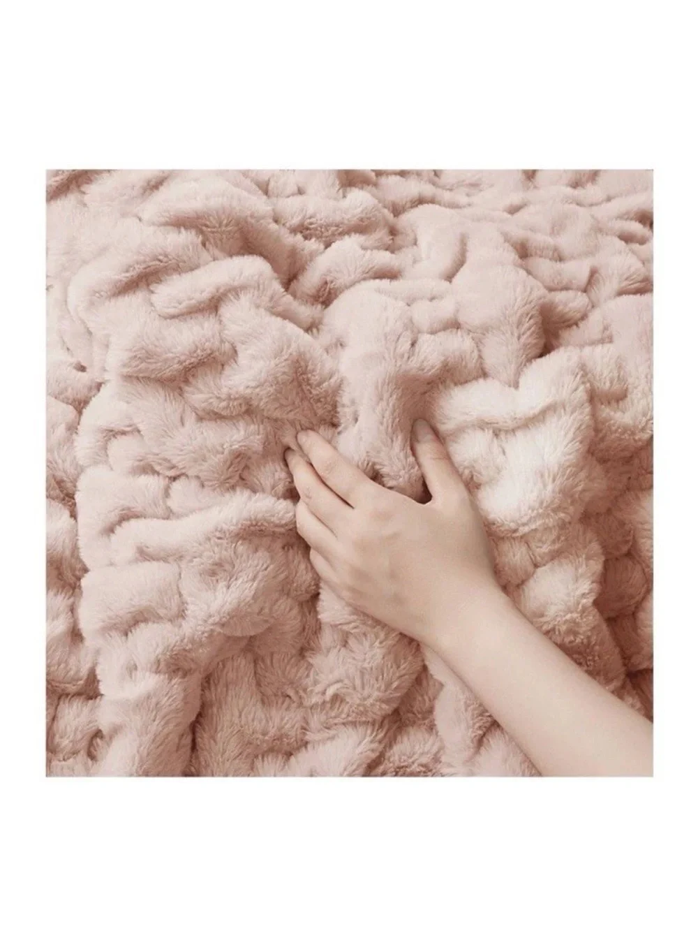 Madison Park Ruched Fur Faux Fur Throw Blanket Pink 50x60 Polyester OEKO-TEX